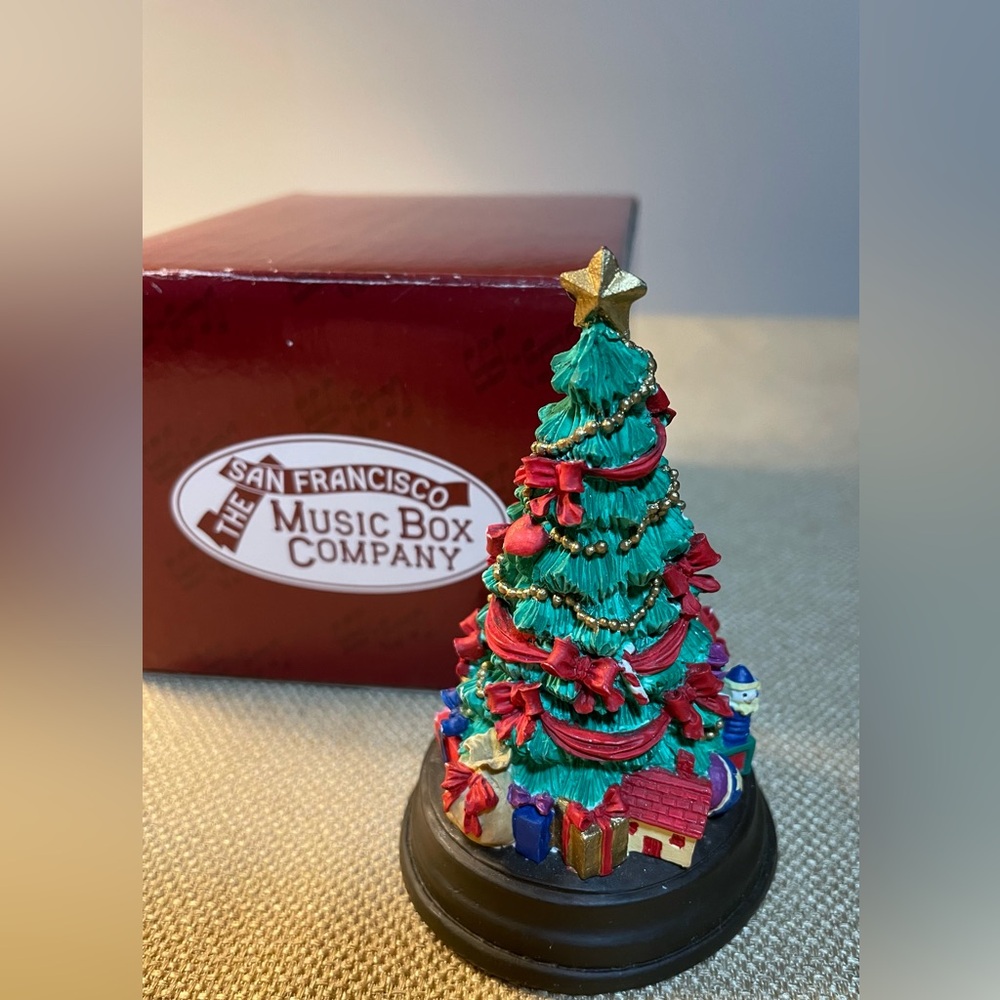 San Francisco Music Box Co SMALL Musical Christmas Tree, 4” Tall